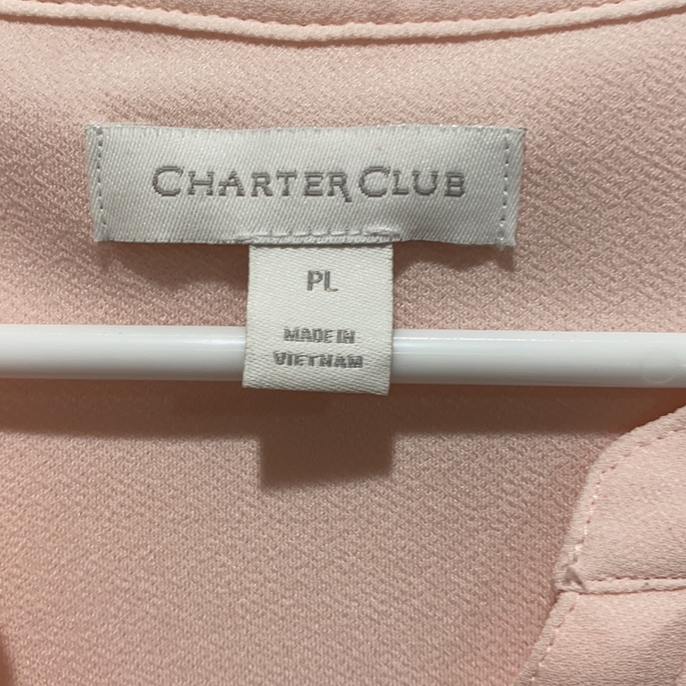 Charter Club Doubled Ruffle Solid Pin Tuck Top - Picture 2 of 4